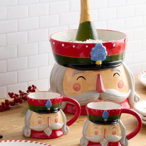 New Large Ceramic Nutcracker Bevarage Tub / Planter / Vase - Picture 3 of 5